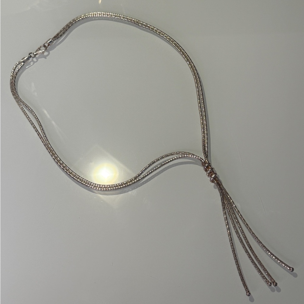 Elegant 925 Silver Tassel Necklace